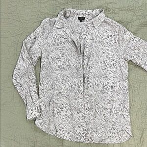 Women's White Polka Dot silk Blouse